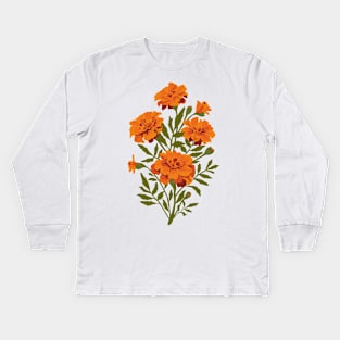 Marigold Flowers Kids Long Sleeve T-Shirt